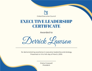 Free Executive Leadership Certificate Template to Edit Online