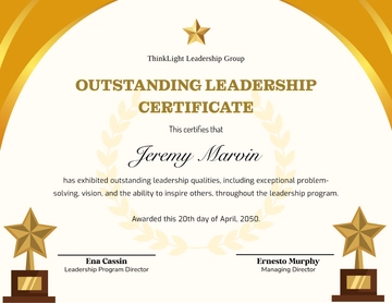 Outstanding Leadership Certificate Template