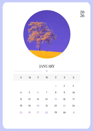 Free January 2026 Calendar with Notes Template to Edit Online
