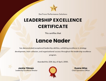 Free Leadership Excellence Certificate Template to Edit Online