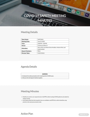 covid 19 safety meeting minutes Template