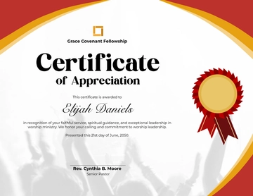 Free Worship Leadership Certificate Template to Edit Online