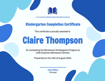 Free Kindergarten-Montessori Certificate Template to Edit Online