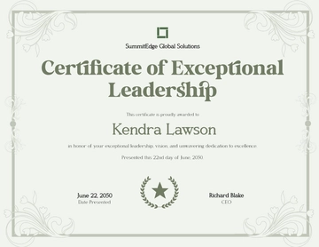 Free Exceptional Leadership Certificate Template to Edit Online