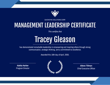Free Management Leadership Certificate Template to Edit Online