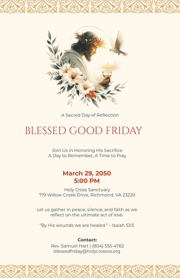 Free Blessed Good Friday Poster Template to Edit Online
