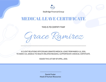 Free Health Leave Certificate Template to Edit Online