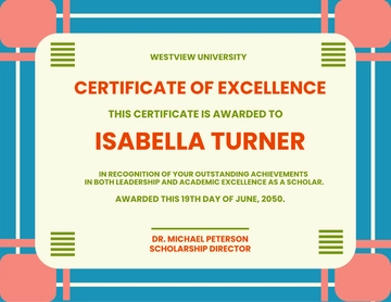 Free Leadership and Scholarship Certificate Template to Edit Online