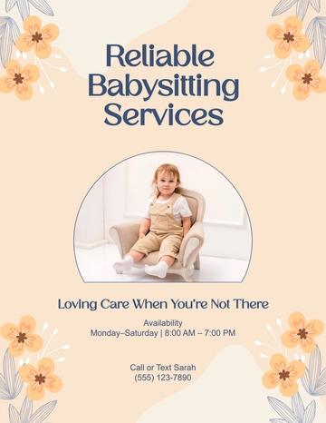 Free Floral Babysitting Flyer Template to Edit Online