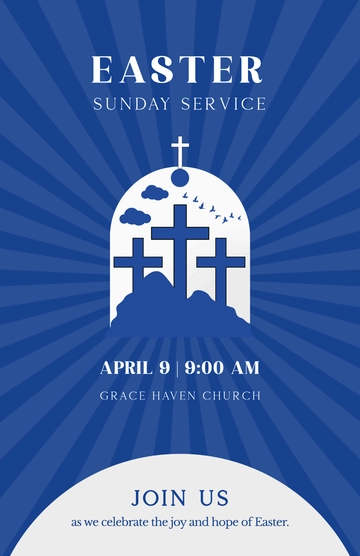 Free Aesthetic Easter Church Poster Template to Edit Online
