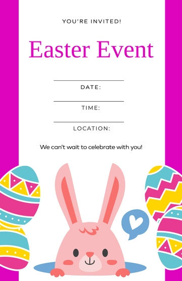 Free Blank Easter Invitation Poster Template to Edit Online