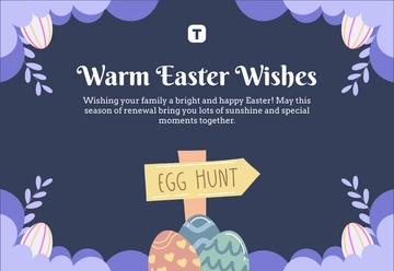 Simple Family Easter Card Template to Download