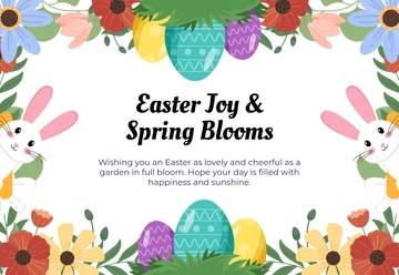 Floral Background Easter Card Template to Download