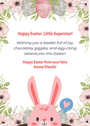Creative Easter Wishes for Kids Template to Download