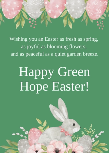 Free Green Easter Photo Wishes Template to Edit Online