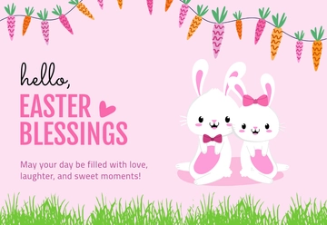 Free Pink Easter Egg Card Template to Edit Online