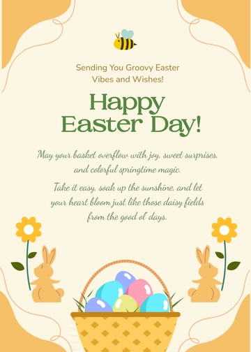 Free Retro Easter Wishes Template to Edit Online