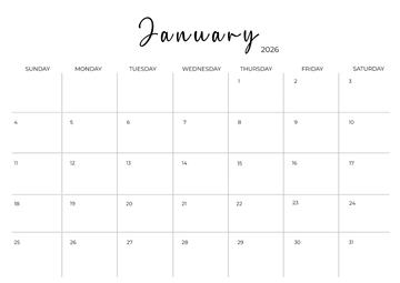 Free January 2026 Calendar with Background Template to Edit Online