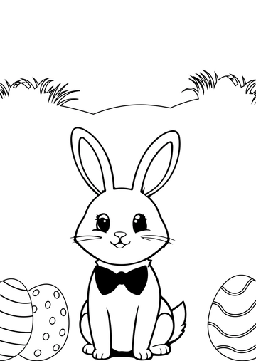 Free Easter Bunny Drawing Template to Edit Online