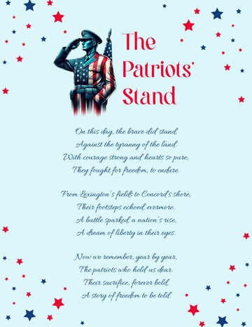 Free Patriots' Day Poem Template to Edit Online