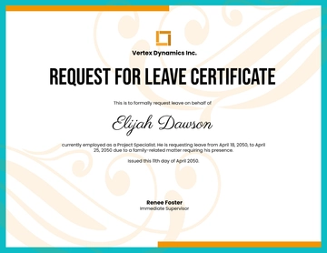 Free Request for Leave Certificate Template to Edit Online