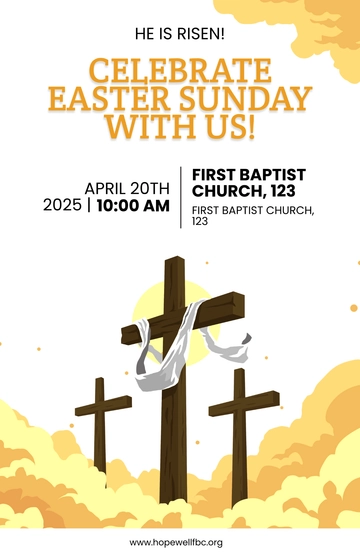 Free Easter Cross Poster Template to Edit Online