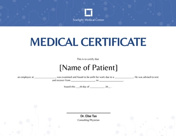 Free Blank Medical Certificate for Employee Template to Edit Online