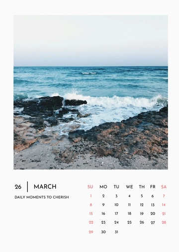 March 2026 Calendar with Image Template