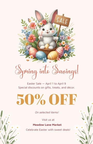 Free Easter Promotion Poster Template to Edit Online