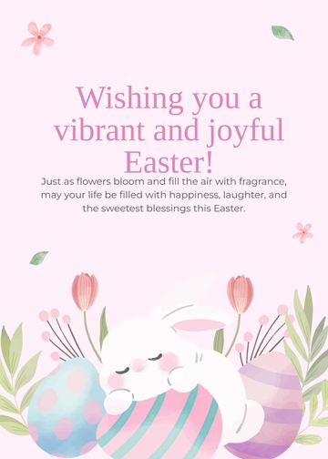 Free Floral Pink Easter Wishes Template to Edit Online