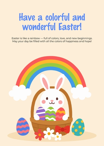 Free Colorful Rainbow Easter Wishes Template to Edit Online