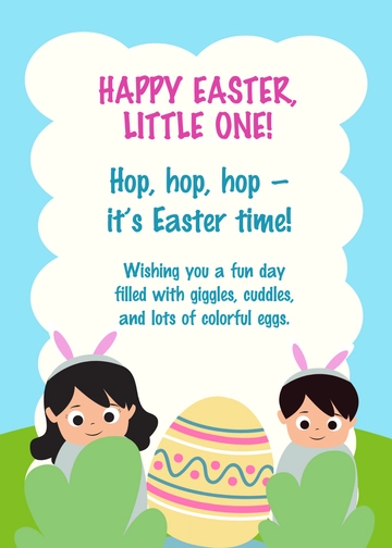 Free Toddlers Easter Card Template to Edit Online
