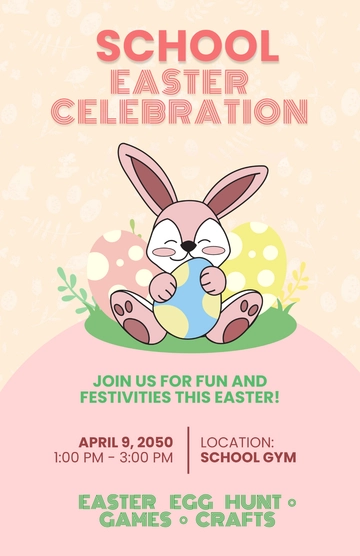Free School Easter Poster Template to Edit Online