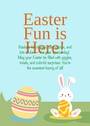 Free Easter Card for Kindergarten Template to Edit Online