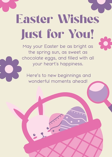 Free Easter Wishes Card Template to Edit Online