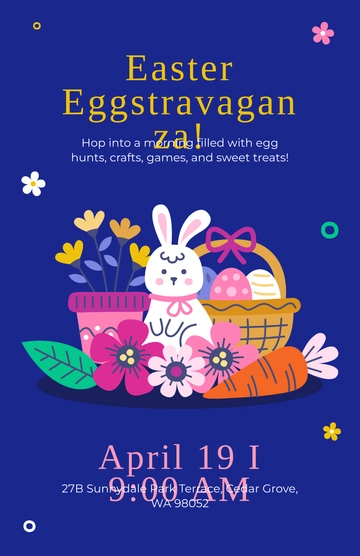 Free Colorful Easter Poster for Kids Template to Edit Online