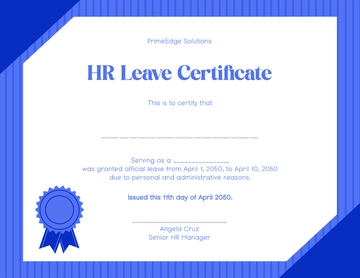 Free Blank HR Leave Certificate Template to Edit Online