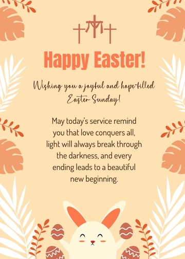 Free Modern Easter Service Wishes Template to Edit Online