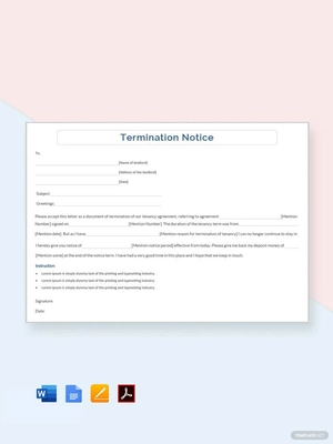 Termination Notice Template