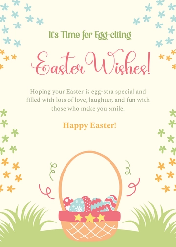 Free Egg-citing Easter Wishes Template to Edit Online
