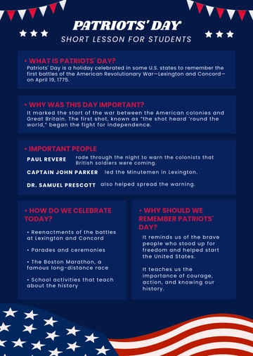Free Patriots' Day for Students Template to Edit Online