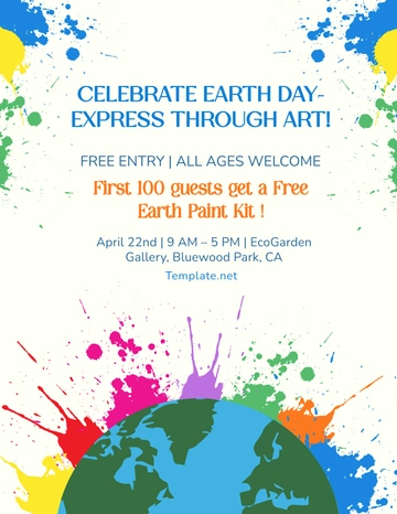 Free Blue Earth Day Art Flyer Template to Edit Online