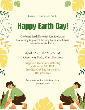 Free Earth Day Fundraiser Flyer Template to Edit Online