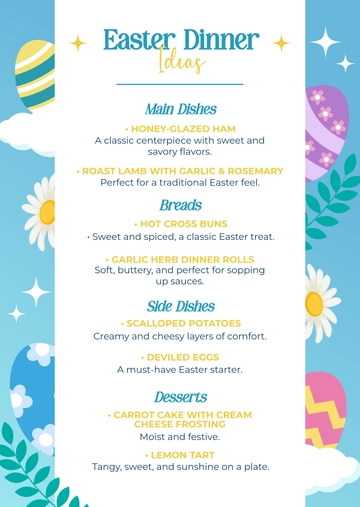 Free Easter Dinner Ideas Template to Edit Online
