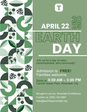 Free Geometric Earth Day Flyer Design Template to Edit Online