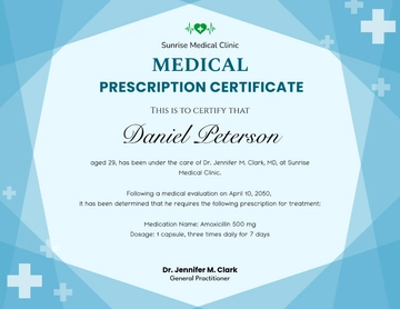 Free Professional Medical Prescription Certificate Template to Edit Online