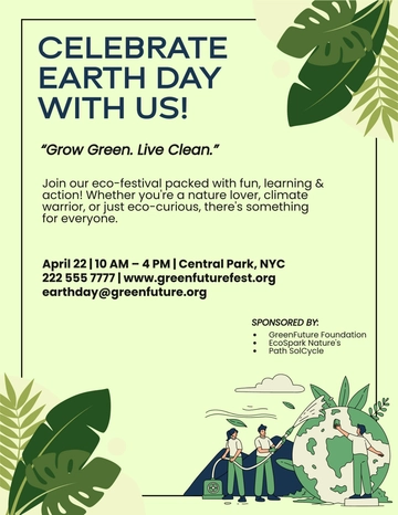 Aesthetic Earth Day Promotional Flyer Template to Download
