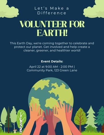 Creative Earth Day Volunteer Flyer Template to Download