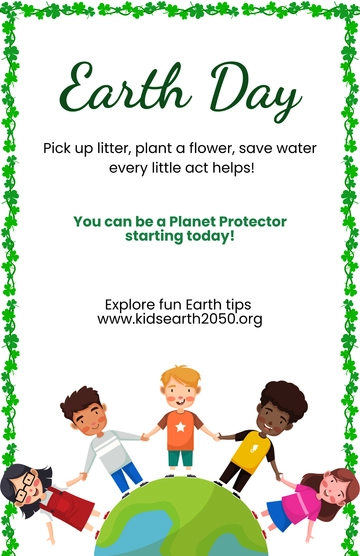 Earth Day Poster for Kids Template to Download