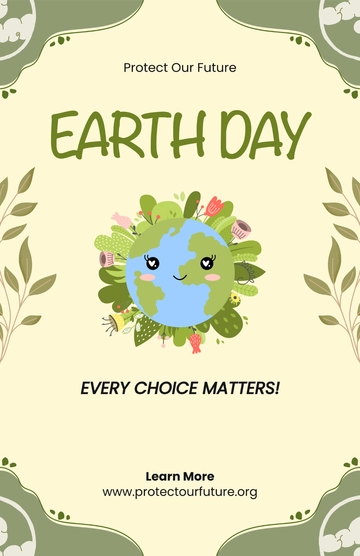 Cute Earth Day Poster Template to Download